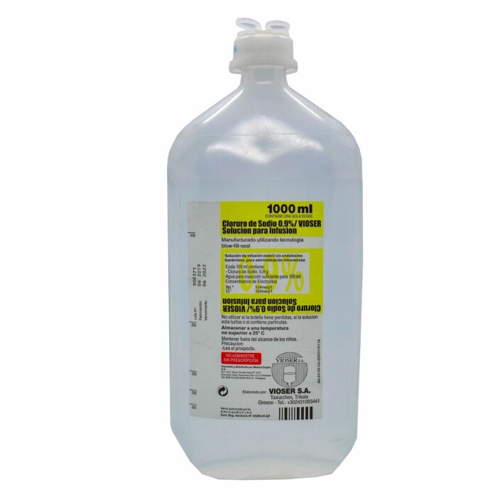 SUERO FISIOL. 0, 9% VIOSER FR. X 1000 ML única