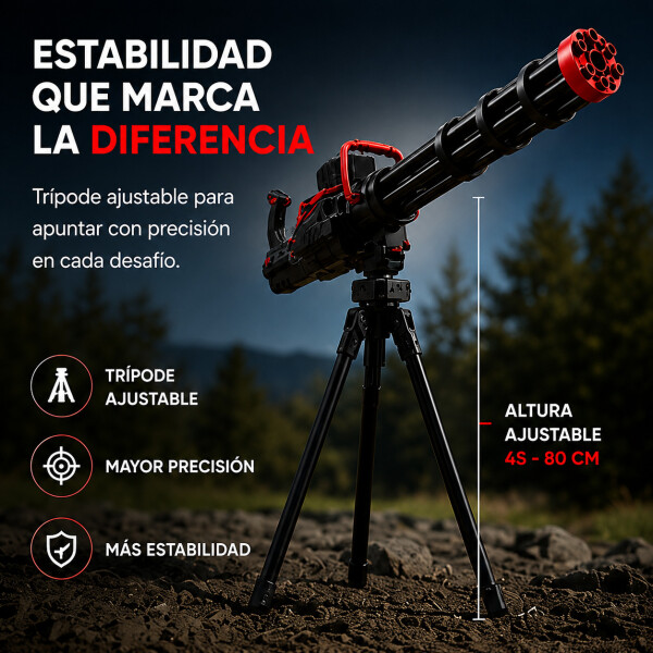 Ametralladora Automática Hidrogel + Trípode Recargable Color Negro