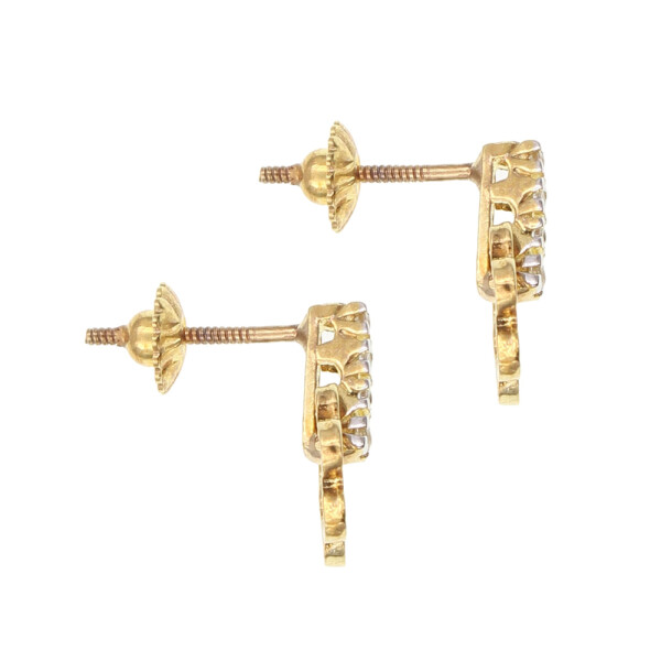 Caravanas Fio de oro amarillo 18k. con circonias. Caravanas Fio de oro amarillo 18k. con circonias.