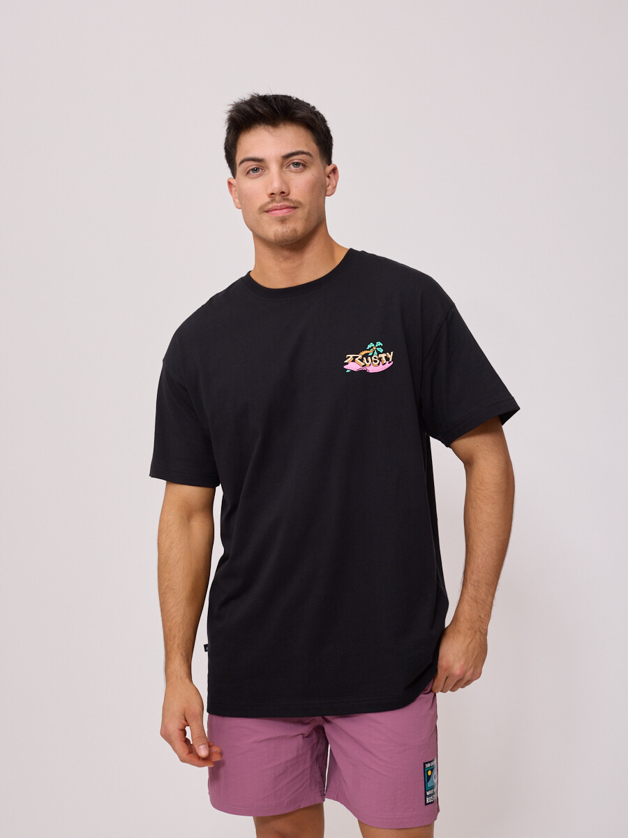 T-SHIRT QUIQUE RUSTY - Negro 