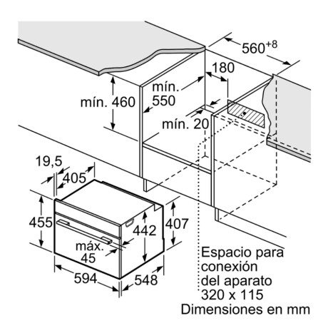 Horno de empotrar Bosch de 47 lts CBG633NS3 Compacto Horno de empotrar Bosch de 47 lts CBG633NS3 Compacto