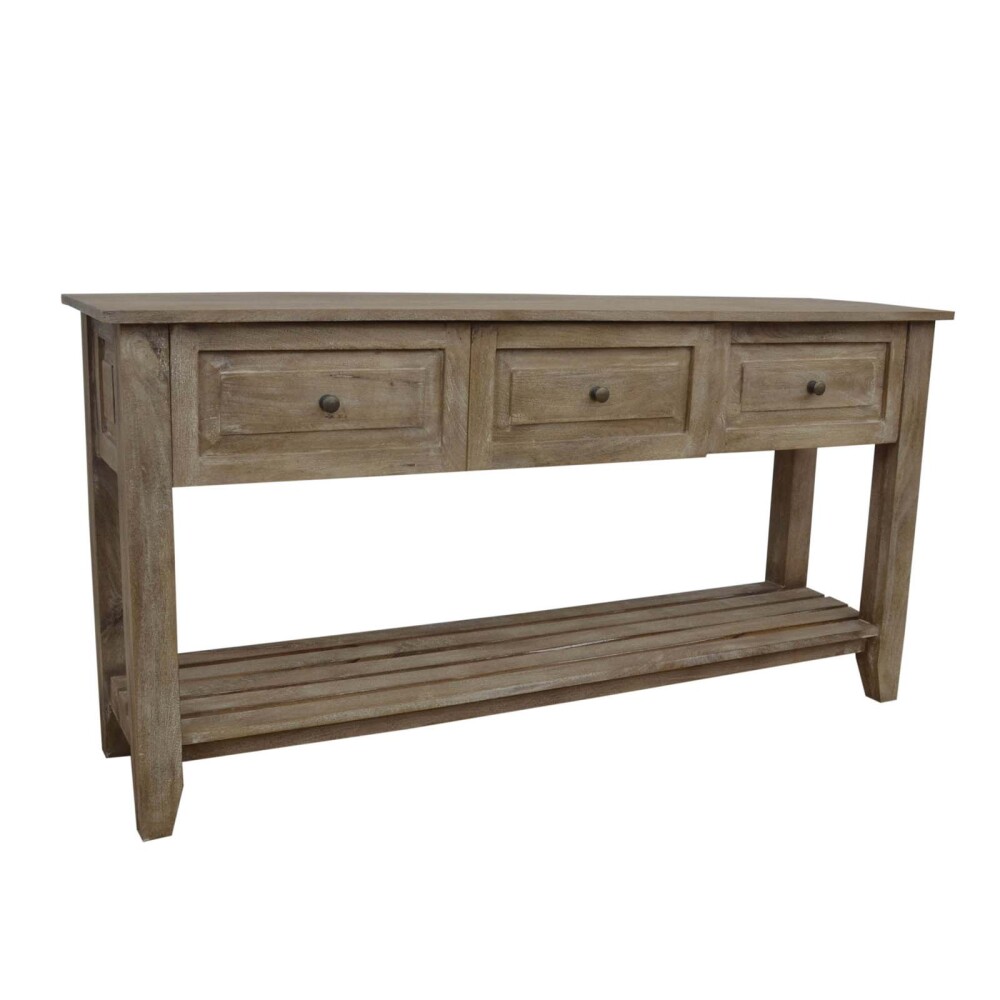 CONSOLA MADERA NATURAL-BEIGE LINO NATURAL