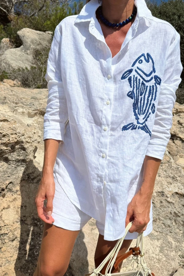Camisa Bordada Fish