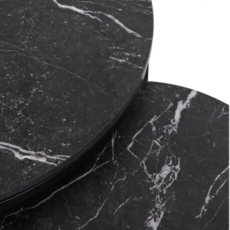 Set 2 mesas auxiliares ratonas tipo nido Doncaster Negro/Negro