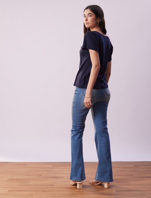 Remera Lino Frunce MARINO