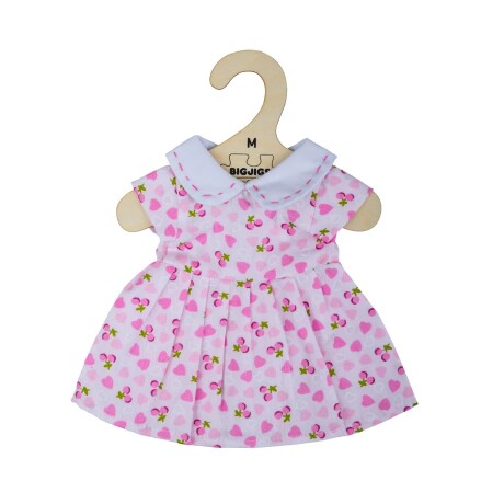 Ropa para muñecas Vestido rosa corazones