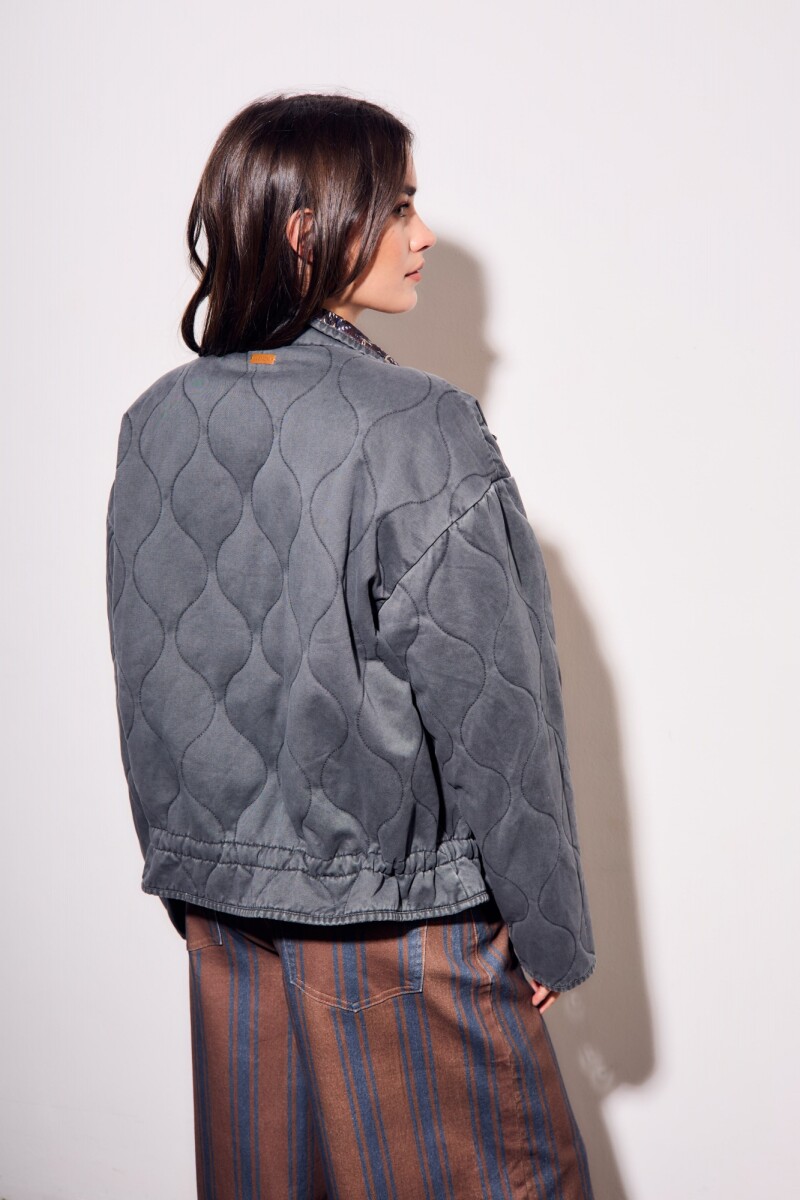 Campera Lavada Reversible Gris