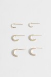 Set de aros con strass dorado