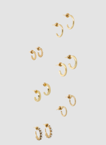 Set de aros brillos <br /> gold Oro fuerte