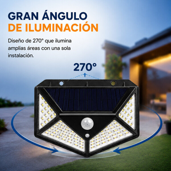 Foco Exterior Solar Sensor Movimiento Bateria 100 Leds Foco Exterior Solar Sensor Movimiento Bateria 100 Leds