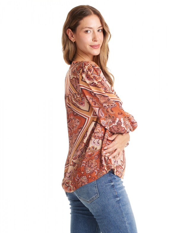 Blusa Gasa Arabescos MULTI/TERRACOTA