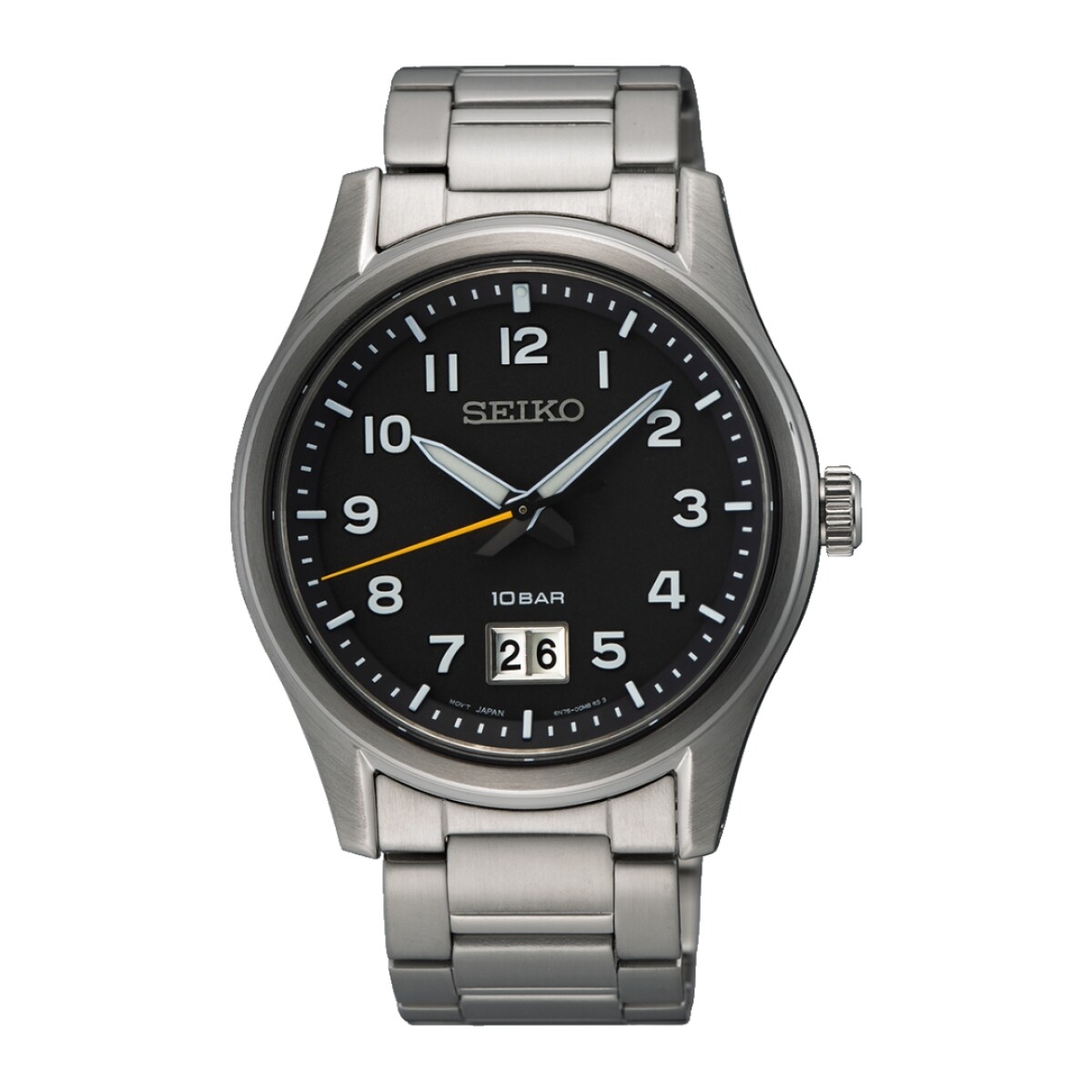 Reloj Seiko SUR569P1 para hombre con correa de acero - Negro 