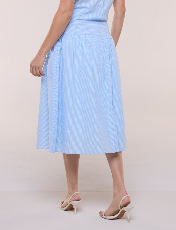 Falda Amplia Midi CELESTE