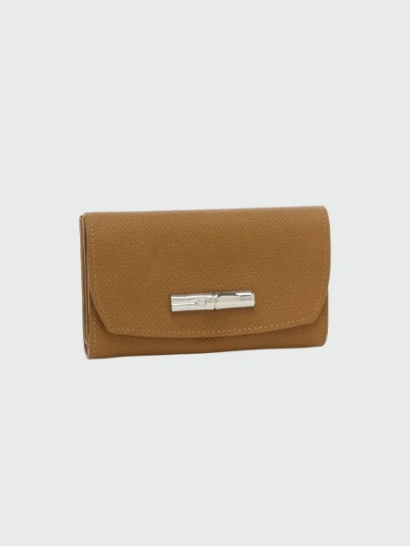 Longchamp -Billetera de cuero compacta, Roseau 0