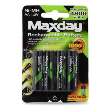 Pila Recargable Maxday 4800 Mah Aa 1.2 V 1000 Horas Calidad Pila Recargable Maxday 4800 Mah Aa 1.2 V 1000 Horas Calidad