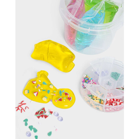 Set De Slimes Con Toppers Azul Celeste