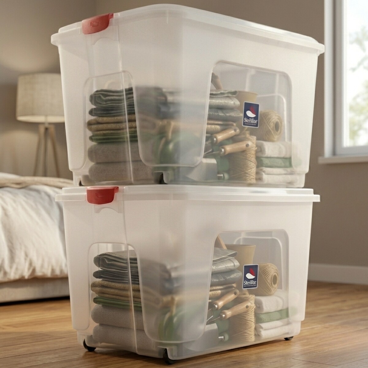 Set x2 Cajas organizadora 120lt - TRANSPARENTE 