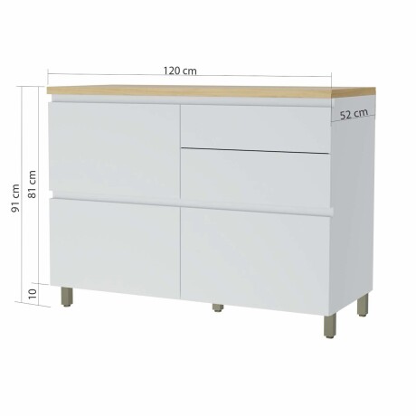 BAJO MESADA 120 CM MDF BLANCO SUECIA