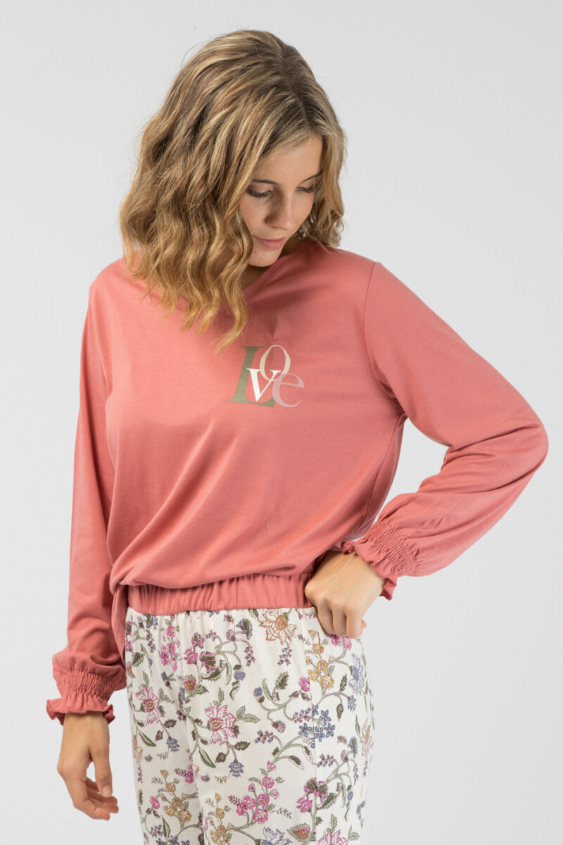 Pijama trigo - Rosa antique 