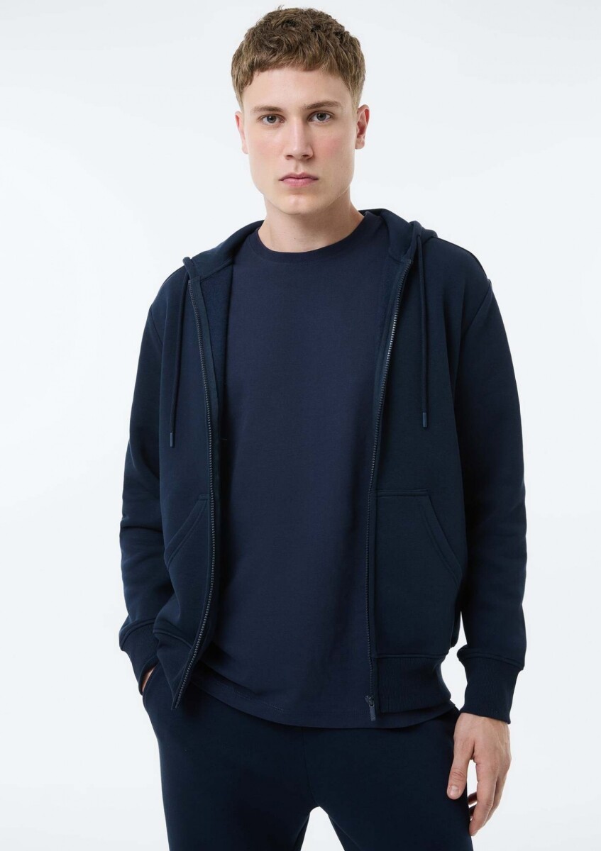 CAMPERA BÁSICA UNISSEX - AZUL OSCURO 