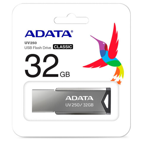 Pendrive Adata Uv250 32gb Metálico Black PENDRIVE ADATA 32GB METáLICO BLACK