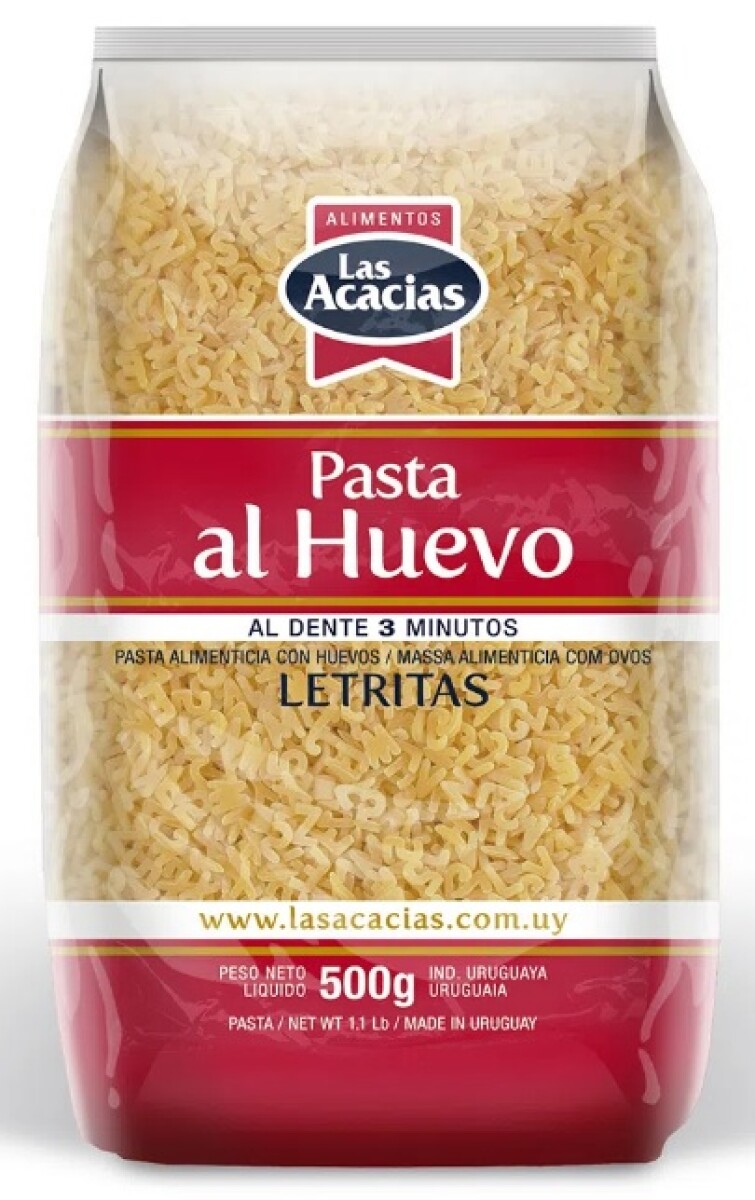 Fideos al huevo Letrita 500g Las Acacias 