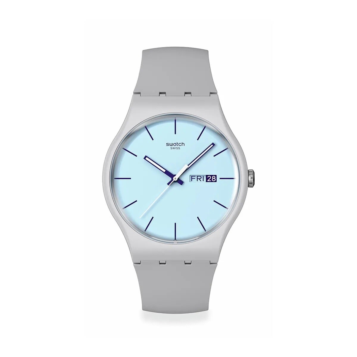 Reloj Swatch SO29M702 Blueberry Sky de silicona - Gris 