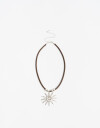 Collares Cortos Metal Collar Corto Sol - Plateado Plata Cepillada Mate