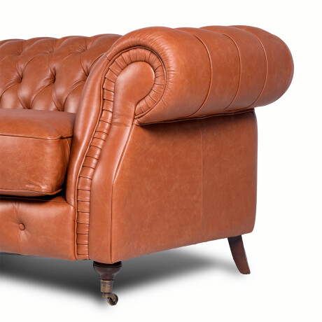 Sofá Chesterfield Luxor - Cuero Advanced - 3 cuerpos Terracota