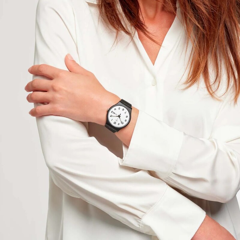 Reloj Swatch SO29B703 Twice Again de silicona Negro