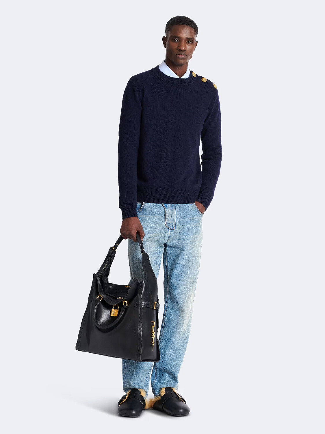 BALMAIN - JEANS REGULAR FIT DENIM Alta Automática