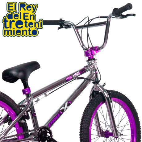 Bicicleta Freestyle Bmx Rodado 20 Rotor Giro 360° Cromado-Violeta