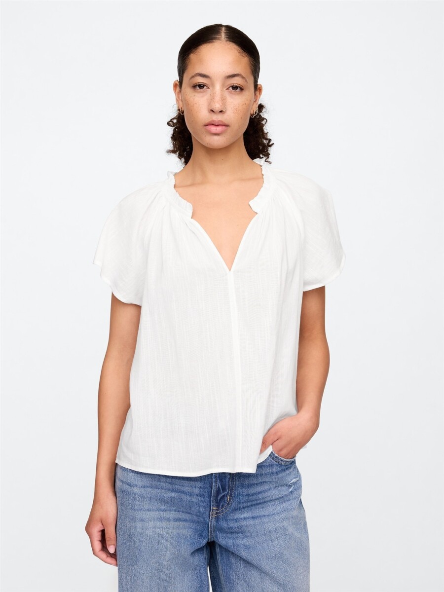 Blusa Manga Corta Mujer - Optic White V6 