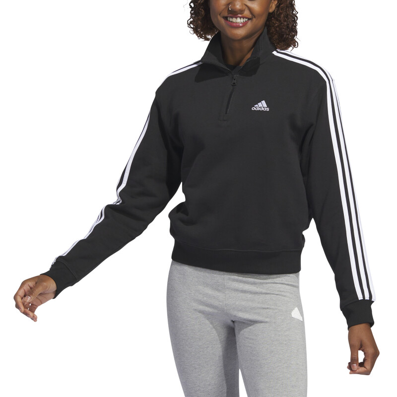 Buzo de Mujer Adidas Essentials Zip Negro - Blanco