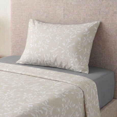 Juego Sábanas Richmond House 1 Plaza Y Media Hojas Grises