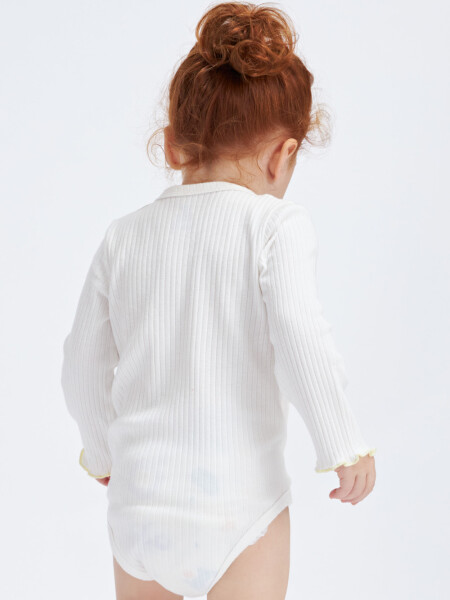 Body manga larga rib estampado Rayas- Lila