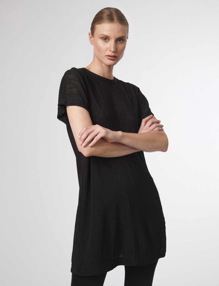 Blusa canale asimetrica - negro 
