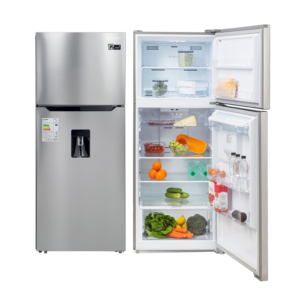 Refrigerador James RJ 571I Inox con dispensador 