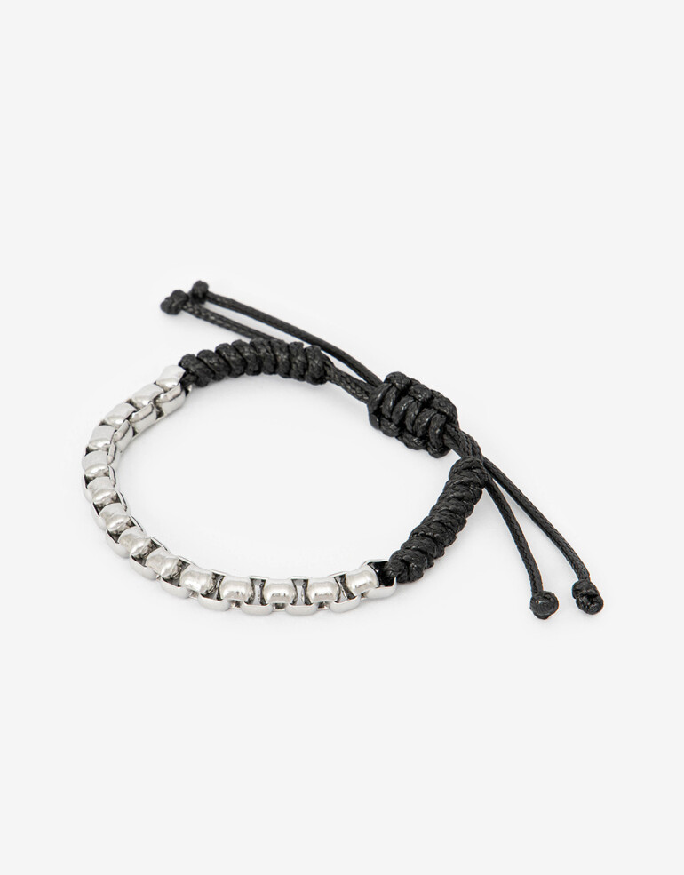 Pulseras Flexibles Cordón Pulsera Acero Men´s Collection - Plateado