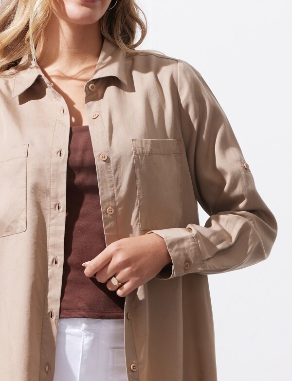 Camisa Bolsillos BEIGE