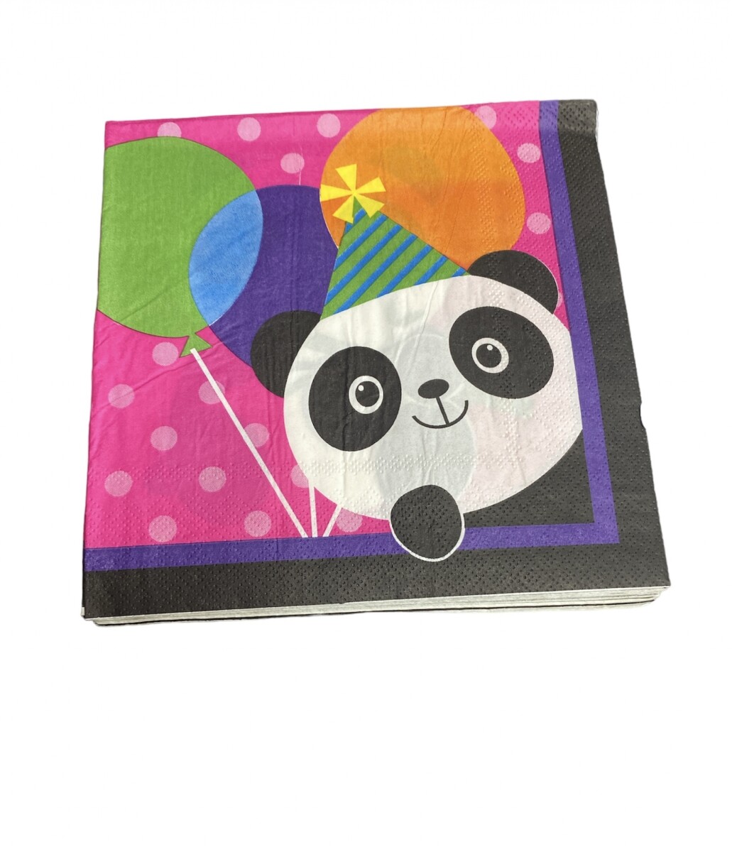 Servilleta Diseño x 20 - Panda y Globos 