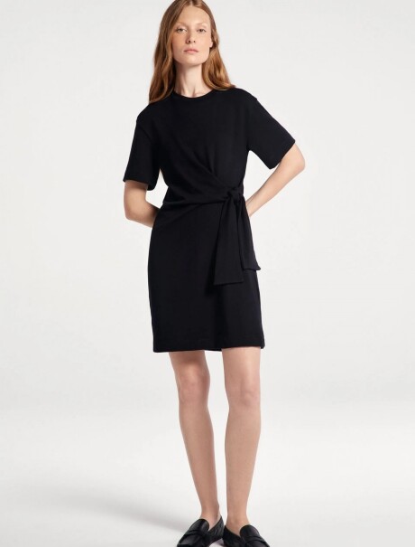 VESTIDO CORTO MANGA CORTA ULTRA SOFT NEGRO