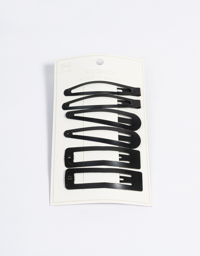 Hebillas Tic Tac Metallic Set De Hebillas - Negro