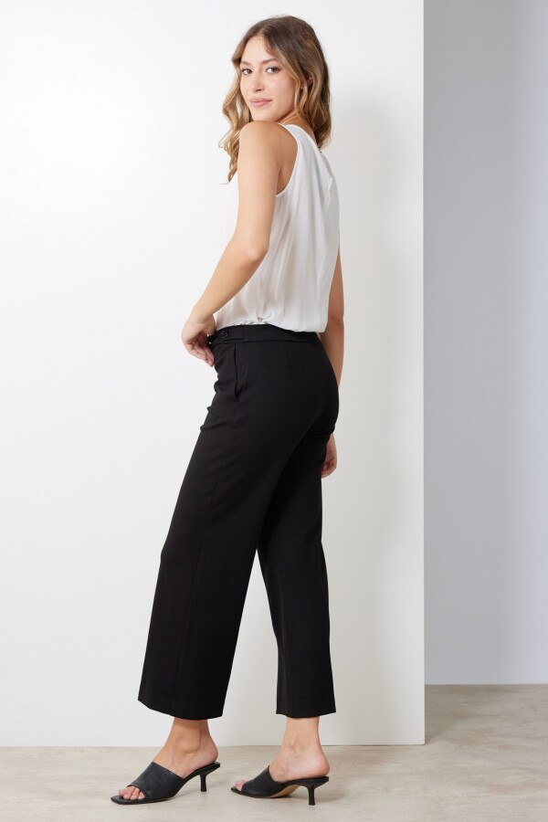 Pantalon Recto Botones NEGRO