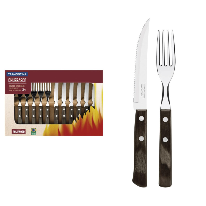 JUEGO 12 CUBIERTOS ASADO POLYWOOD MADERA - 21199/903 JUEGO 12 CUBIERTOS ASADO POLYWOOD MADERA - 21199/903