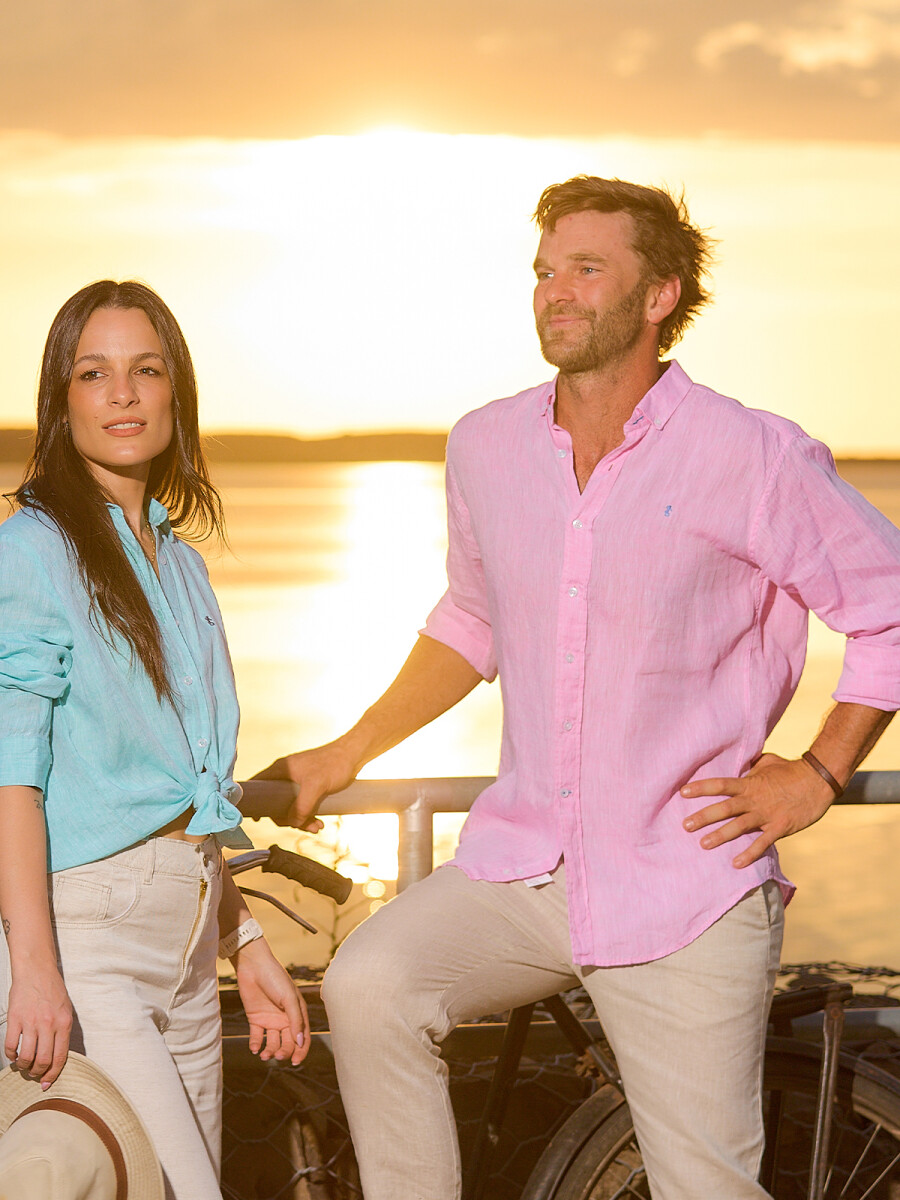 Camisa de Lino - Rosa 