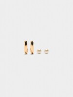 Set De Pendientes De Perlas blanco