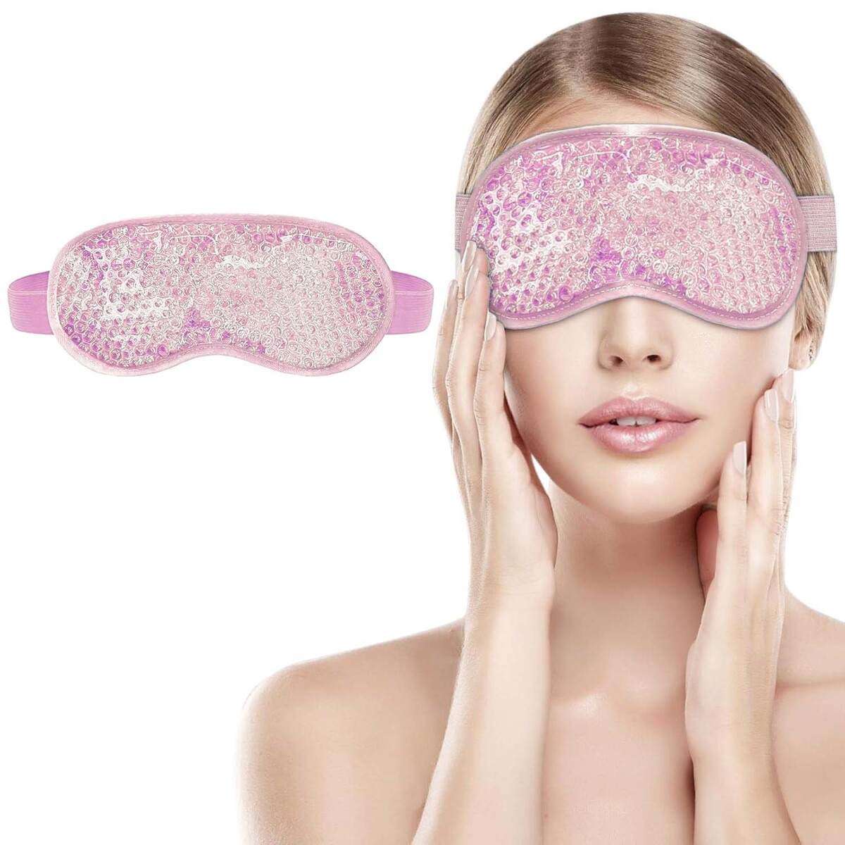 Antifaz De Gel Relajante Frio Calor - Rosa 