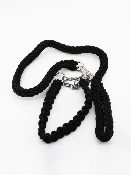 COLLAR Y CORREA TRENZADA NEGRO