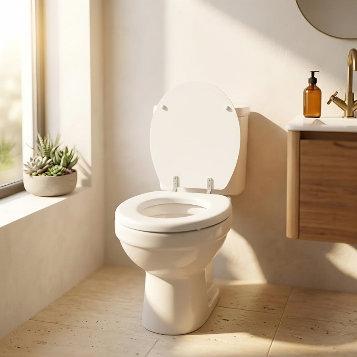 Asiento De Inodoro Acolchonado Universal - BLANCO 